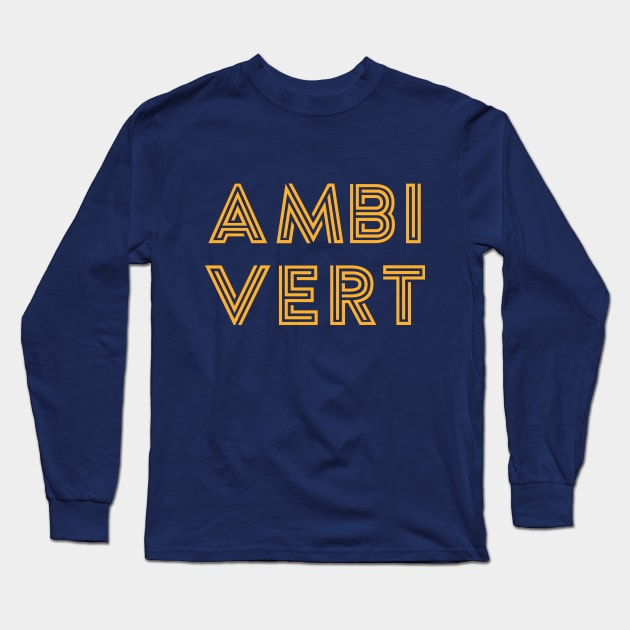 Ambivert - Yellow Print Long Sleeve T-Shirt by Teeworthy Designs